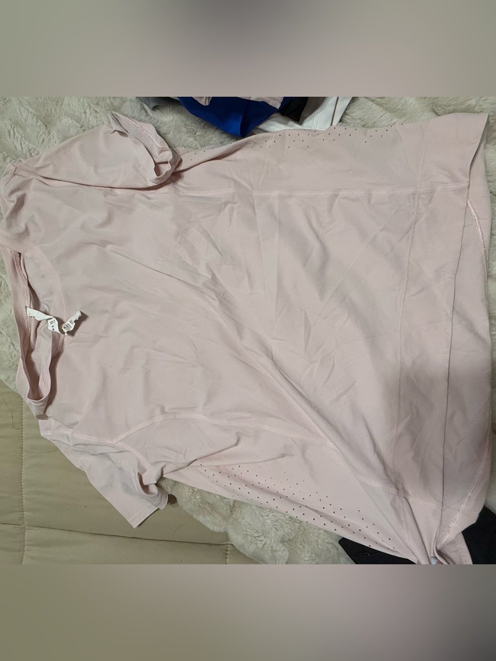 Lululemon Light Pink & royal blue Short Sleeve Athletic Top